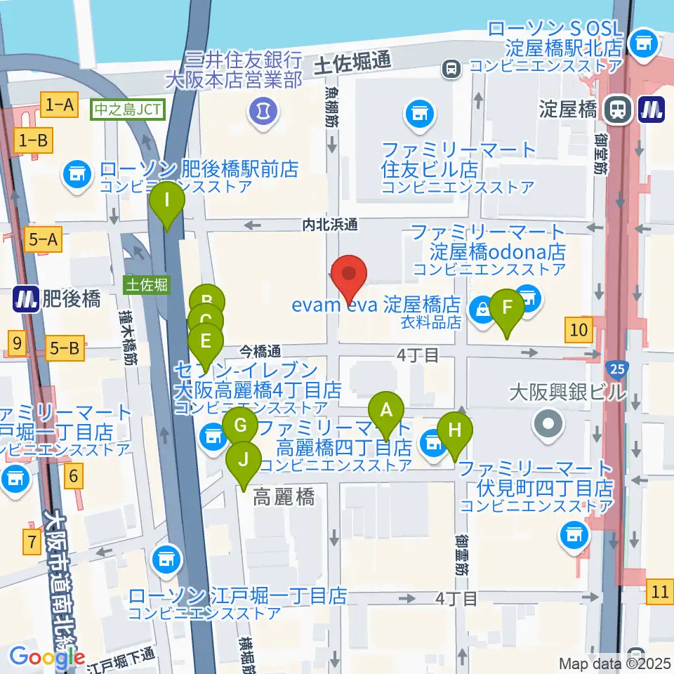 大阪倶楽部4Fホール周辺の駐車場・コインパーキング一覧地図