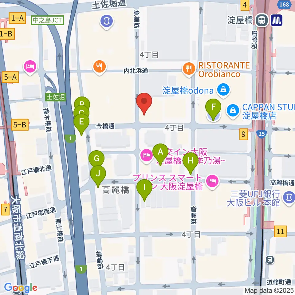 大阪倶楽部4階ホール周辺の駐車場・コインパーキング一覧地図
