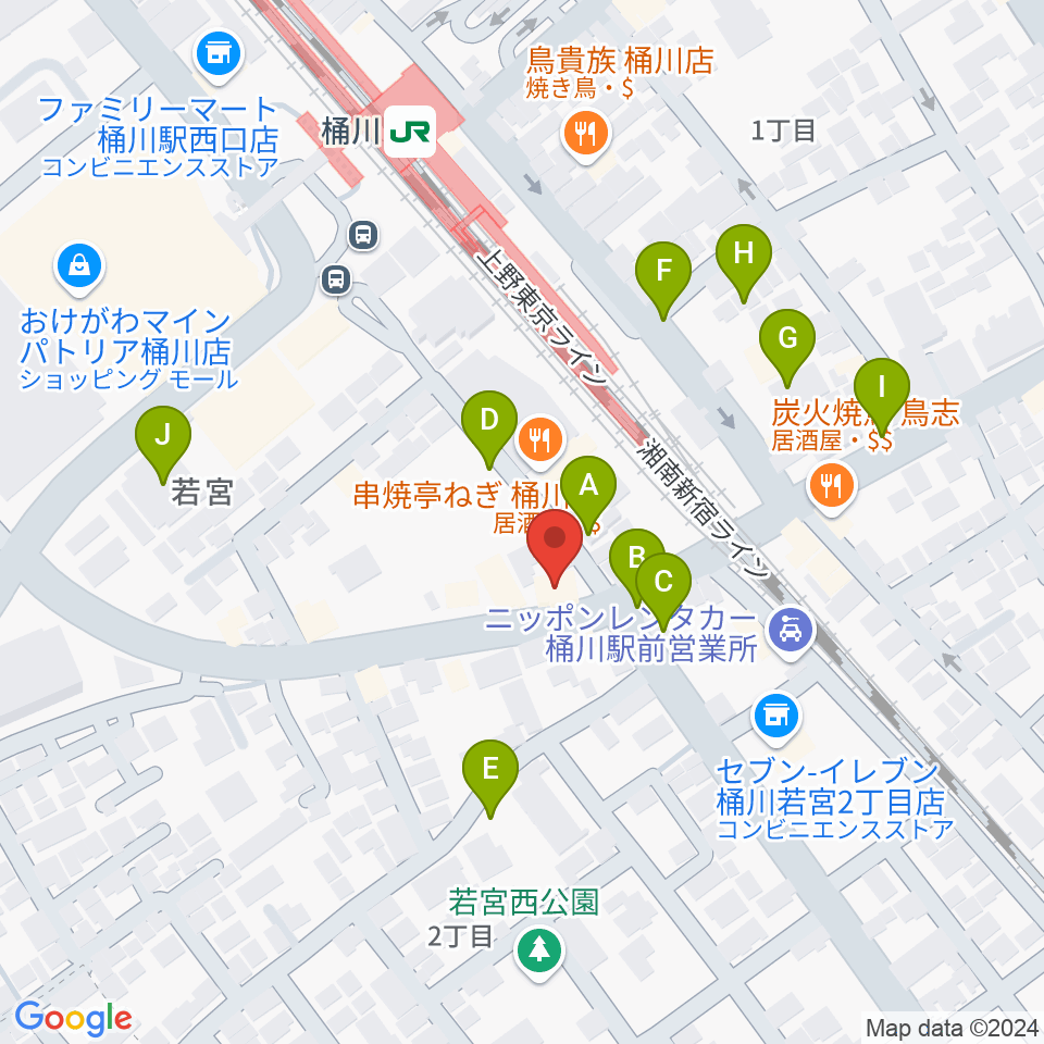 桶川の音楽スタジオVEIN周辺の駐車場・コインパーキング一覧地図