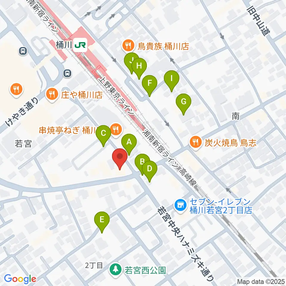桶川の音楽スタジオVEIN周辺の駐車場・コインパーキング一覧地図