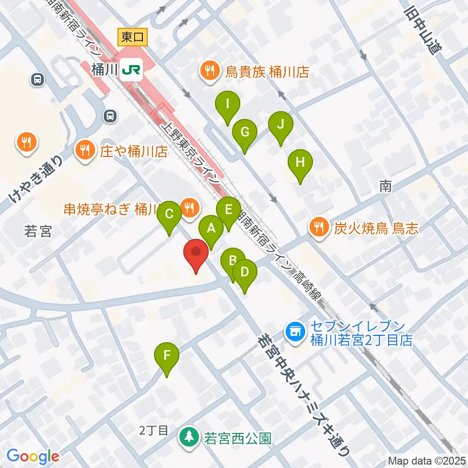 桶川の音楽スタジオVEIN周辺の駐車場・コインパーキング一覧地図