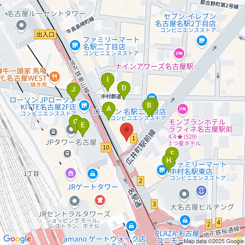 ヴィルトゥオーゾ名古屋駅前店周辺の駐車場・コインパーキング一覧地図