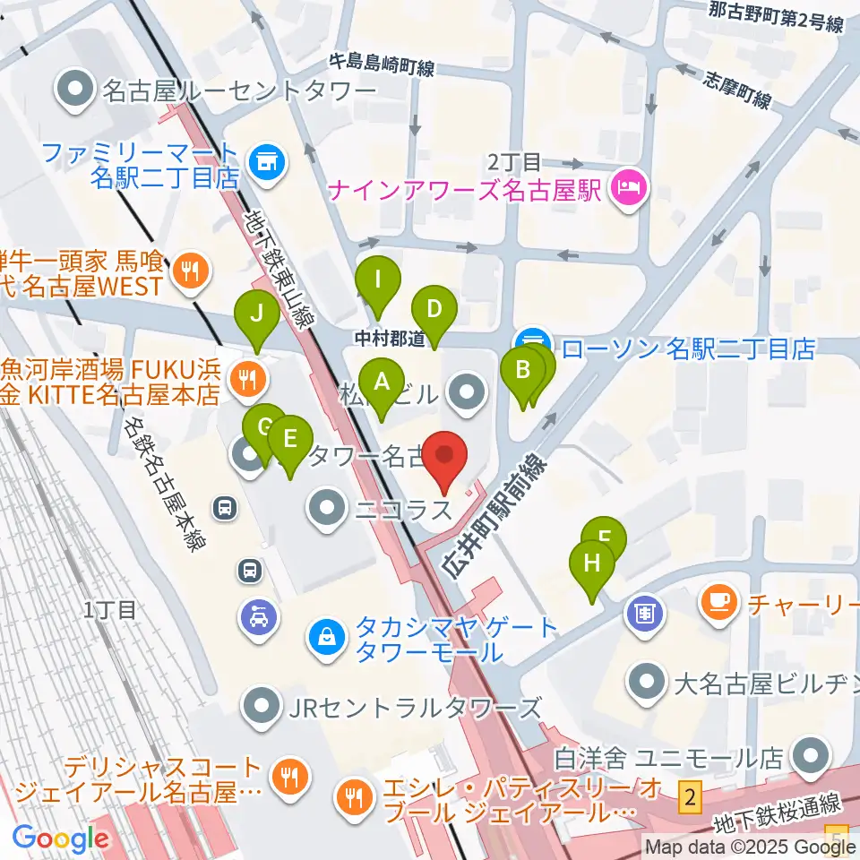 ヴィルトゥオーゾ名古屋駅前店周辺の駐車場・コインパーキング一覧地図