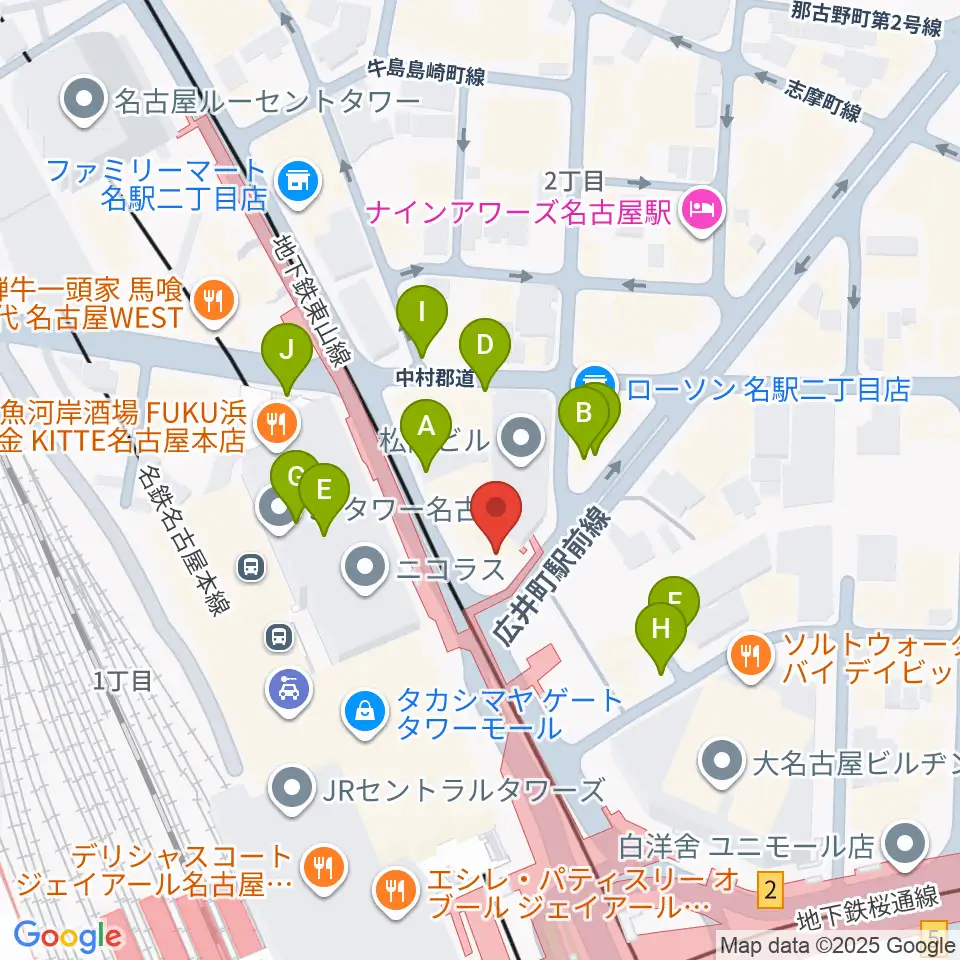 ヴィルトゥオーゾ名古屋駅前店周辺の駐車場・コインパーキング一覧地図