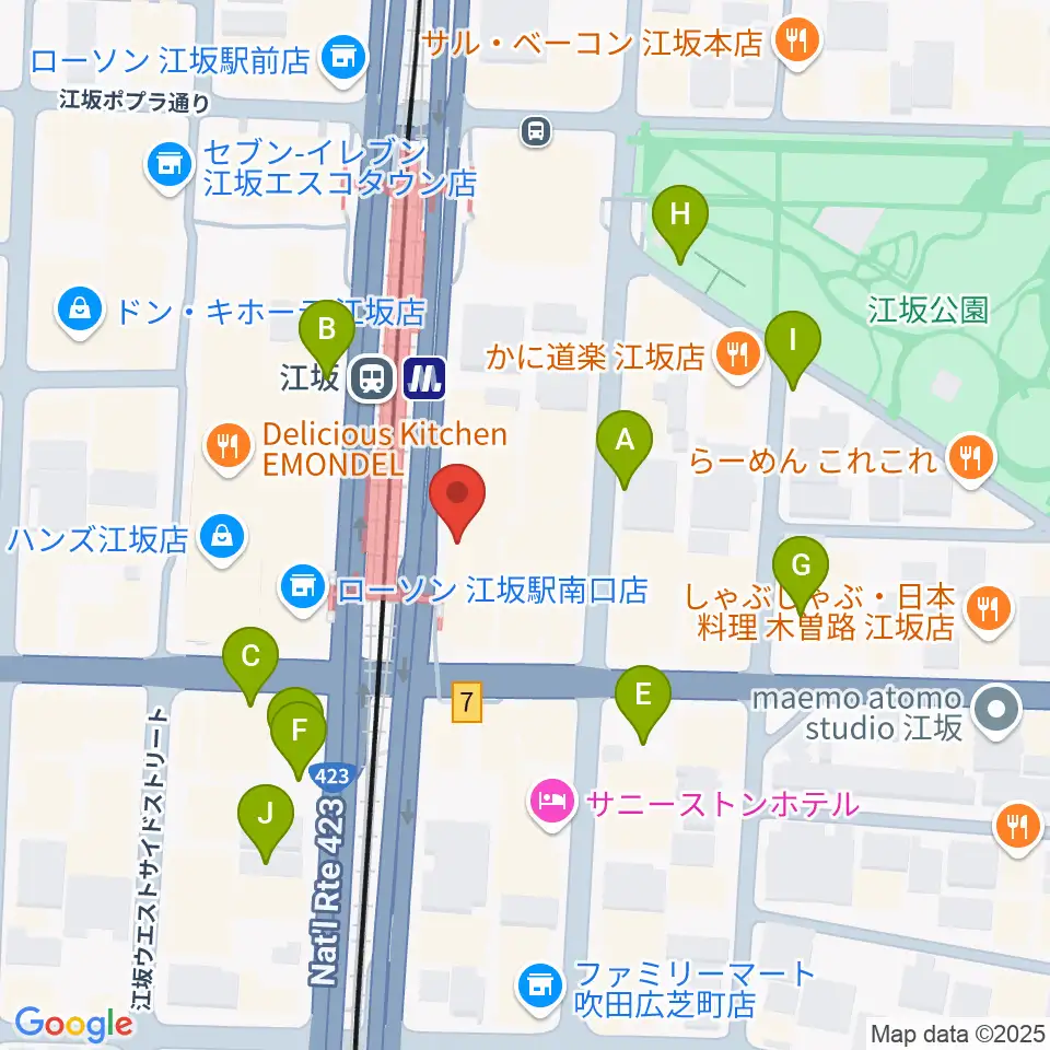 ドルフィンギターズ大阪店周辺の駐車場・コインパーキング一覧地図