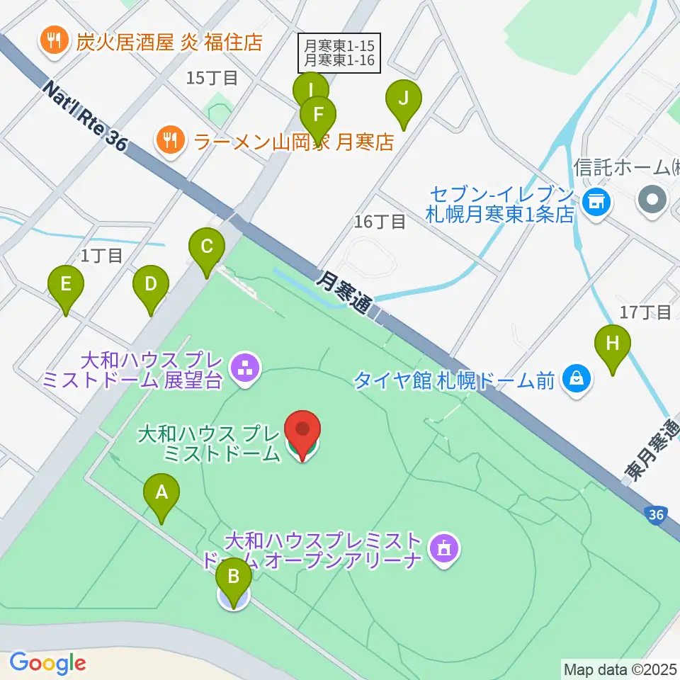 大和ハウス プレミストドーム周辺の駐車場・コインパーキング一覧地図