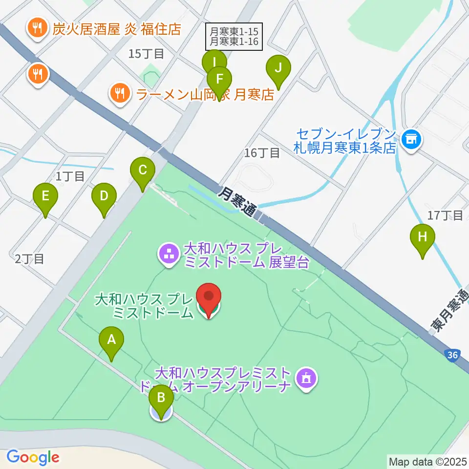 大和ハウス プレミストドーム周辺の駐車場・コインパーキング一覧地図