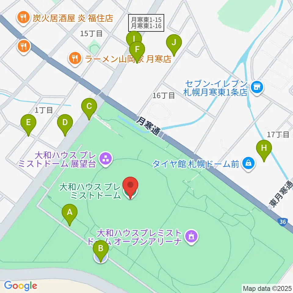 大和ハウス プレミストドーム周辺の駐車場・コインパーキング一覧地図