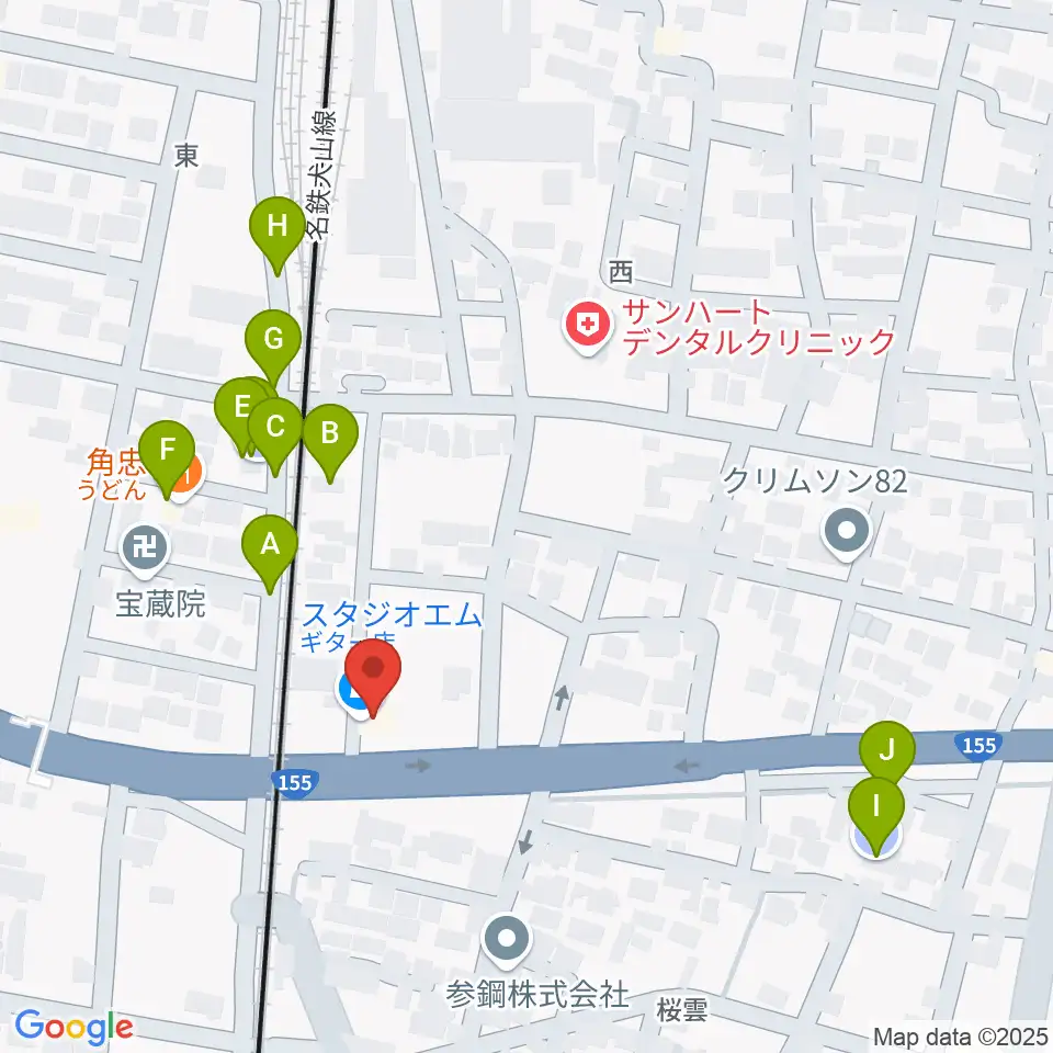 江南スタジオエム周辺の駐車場・コインパーキング一覧地図