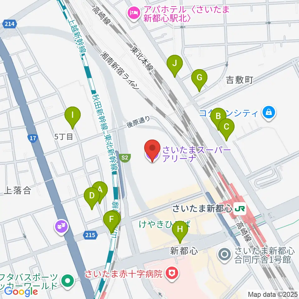 さいたまスーパーアリーナ周辺の駐車場・コインパーキング一覧地図