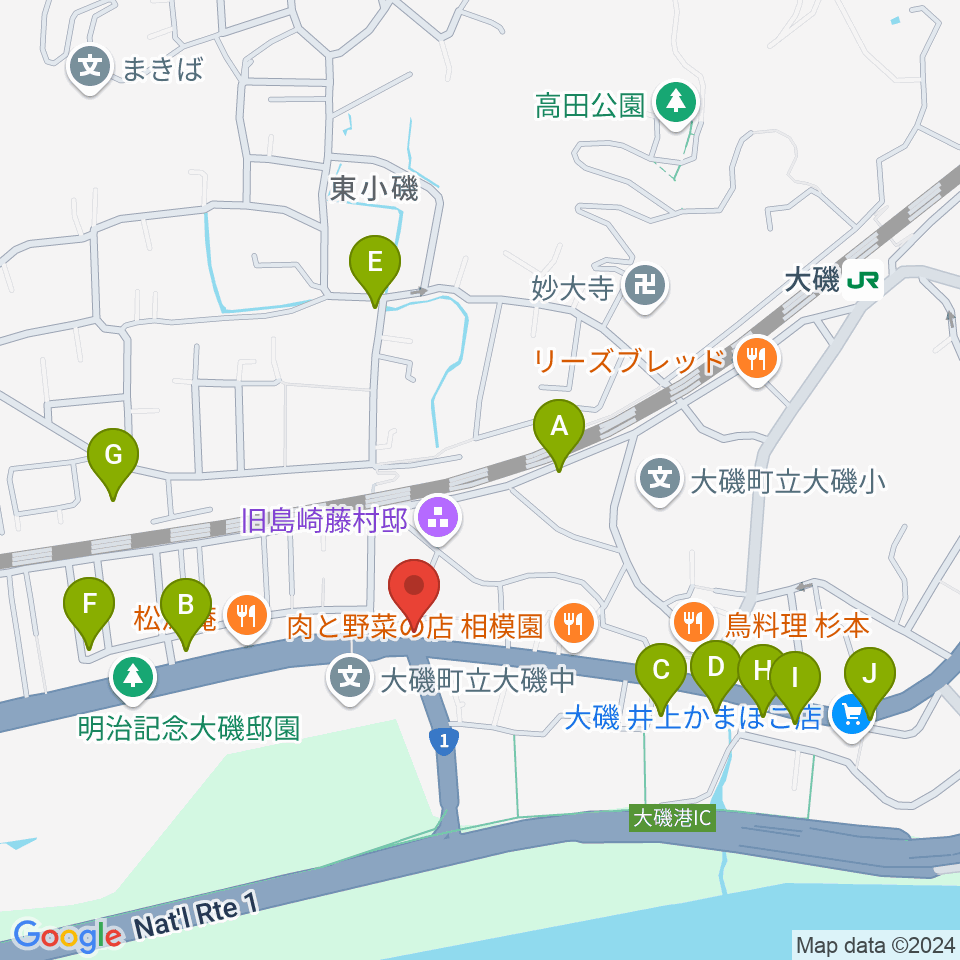 大磯すとれんじふるうつ周辺の駐車場・コインパーキング一覧地図