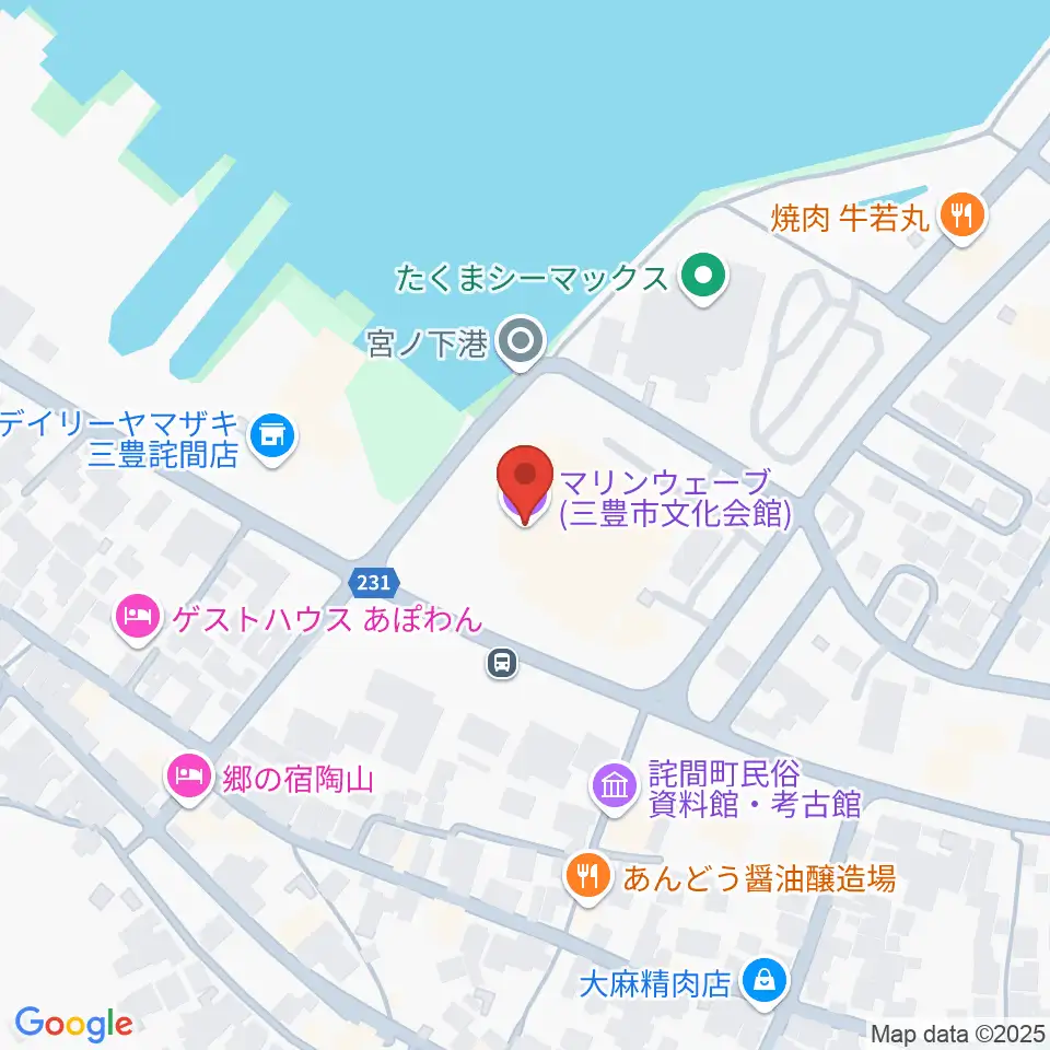 三豊市文化会館マリンウェーブ周辺の駐車場・コインパーキング一覧地図