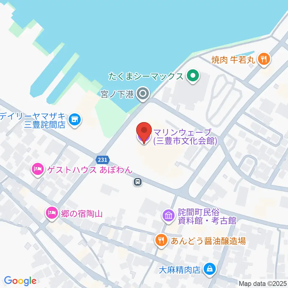 三豊市文化会館マリンウェーブ周辺の駐車場・コインパーキング一覧地図