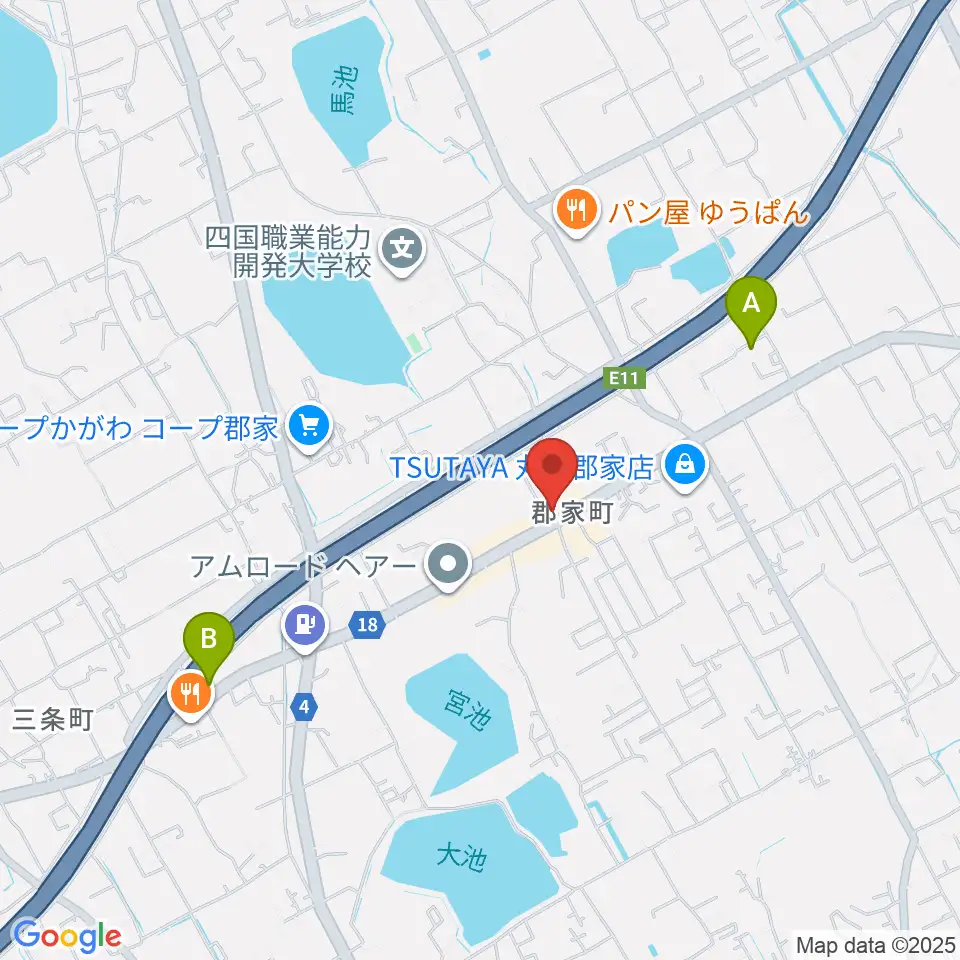 オオサカヤ 丸亀郡家店周辺の駐車場・コインパーキング一覧地図