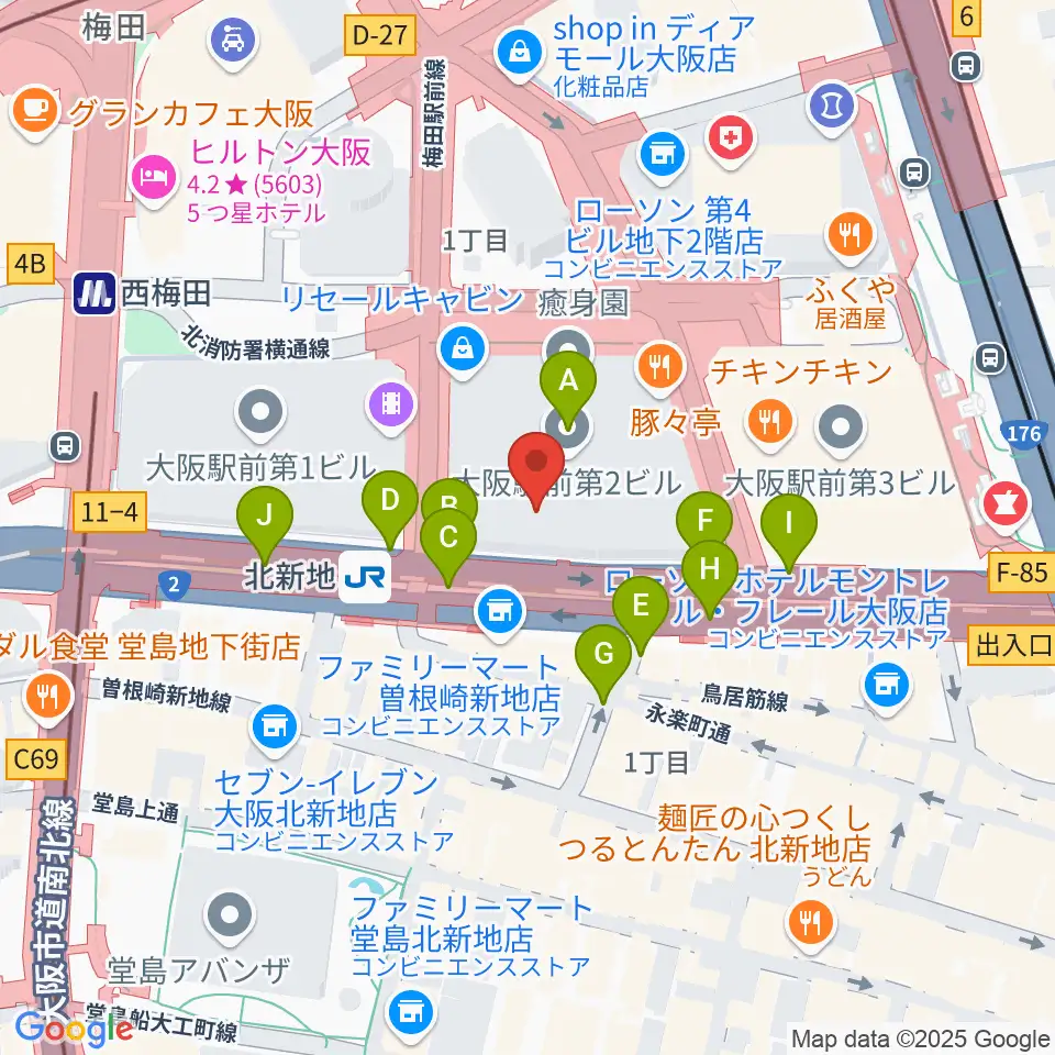 三木楽器ローブラスセンター周辺の駐車場・コインパーキング一覧地図