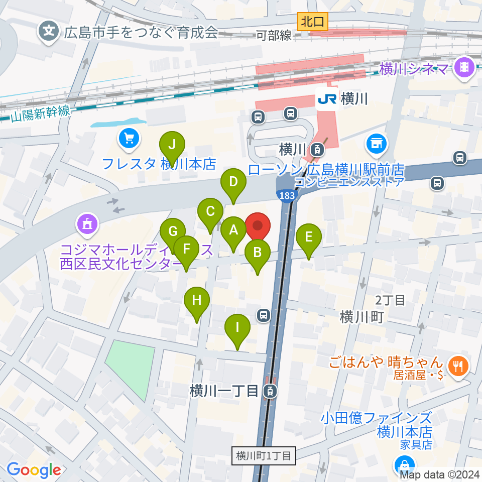 松本楽器店周辺の駐車場・コインパーキング一覧地図