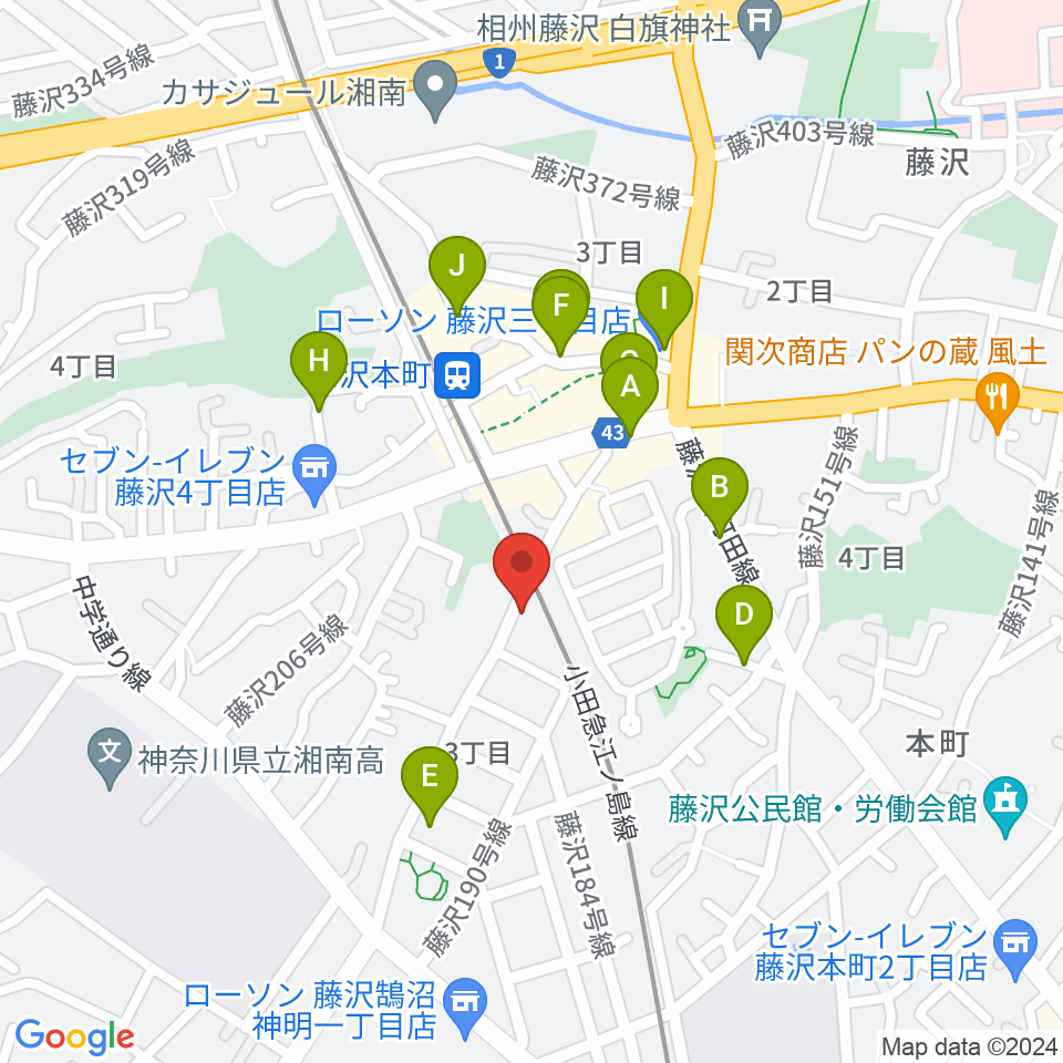 藤沢本町クラジャ周辺の駐車場・コインパーキング一覧地図