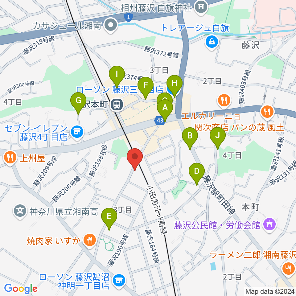 藤沢本町クラジャ周辺の駐車場・コインパーキング一覧地図