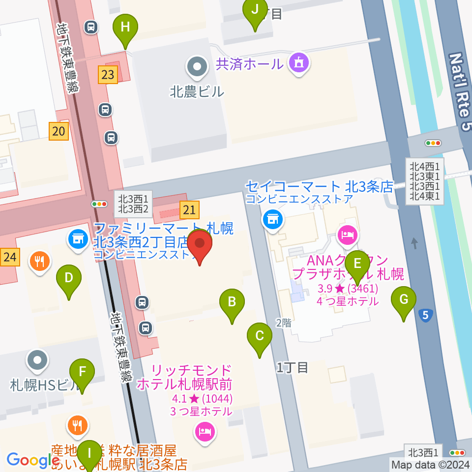 シャコンヌ札幌店周辺の駐車場・コインパーキング一覧地図