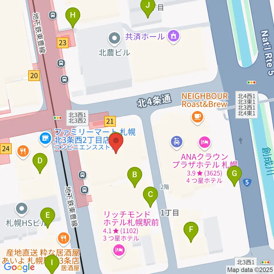 シャコンヌ札幌店周辺の駐車場・コインパーキング一覧地図