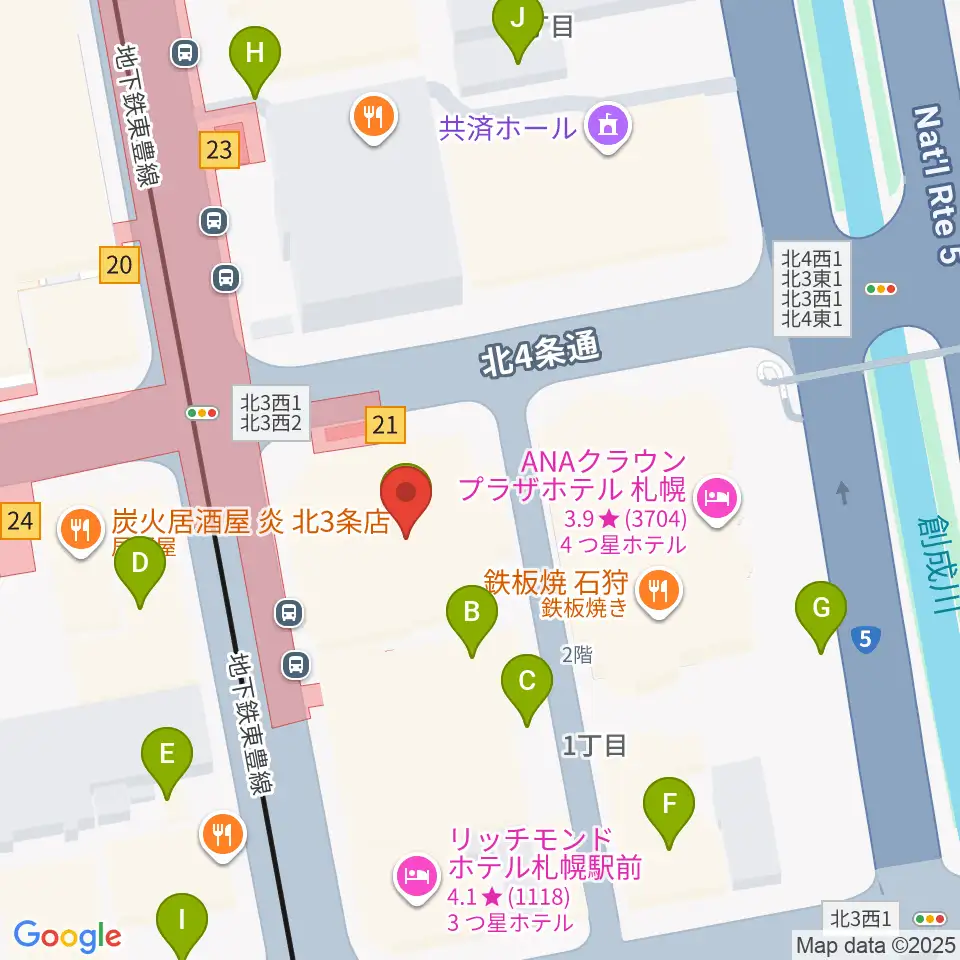 シャコンヌ札幌店周辺の駐車場・コインパーキング一覧地図