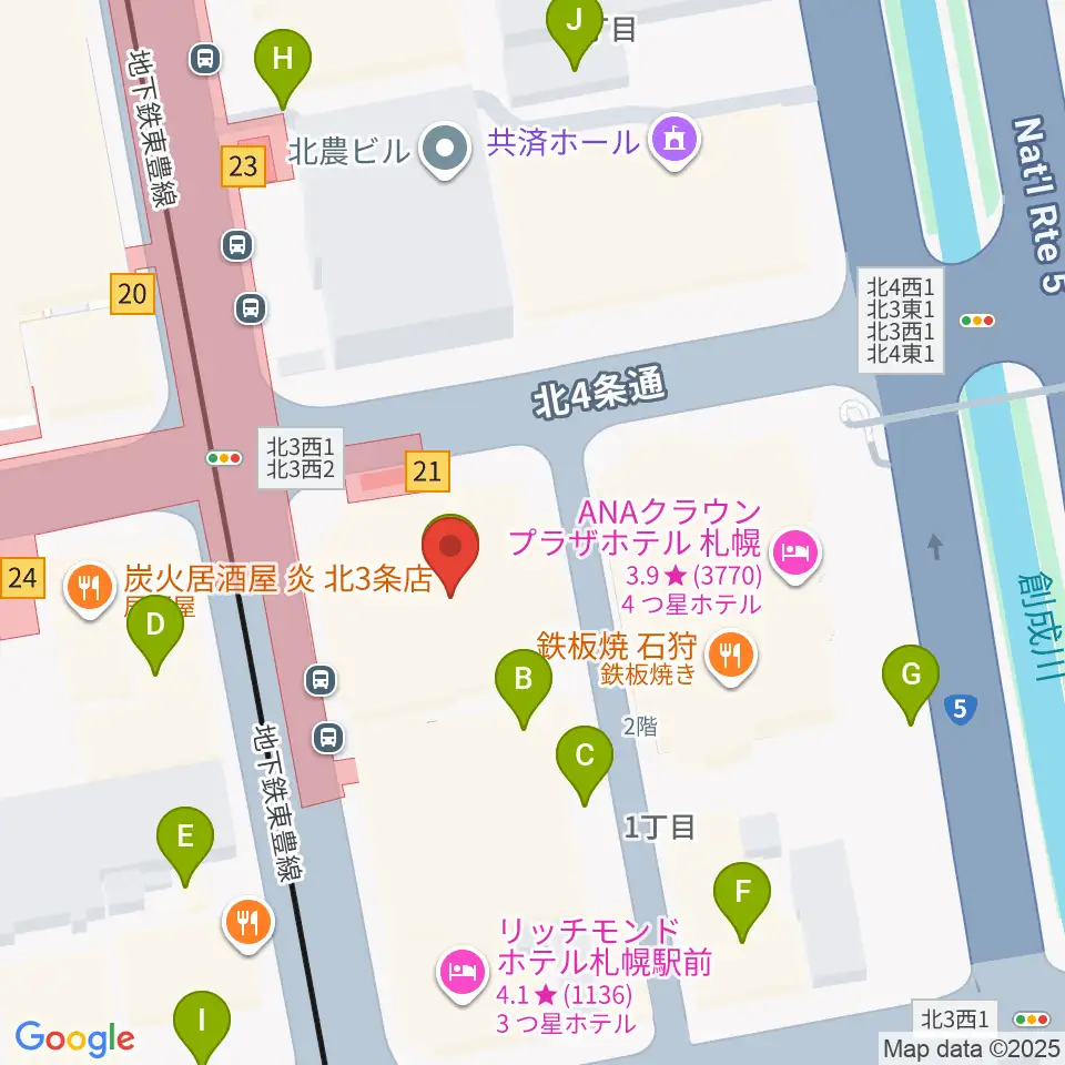 シャコンヌ札幌店周辺の駐車場・コインパーキング一覧地図