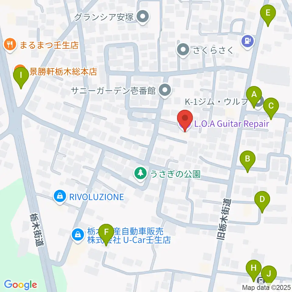 L.O.A Guitar Repair周辺の駐車場・コインパーキング一覧地図