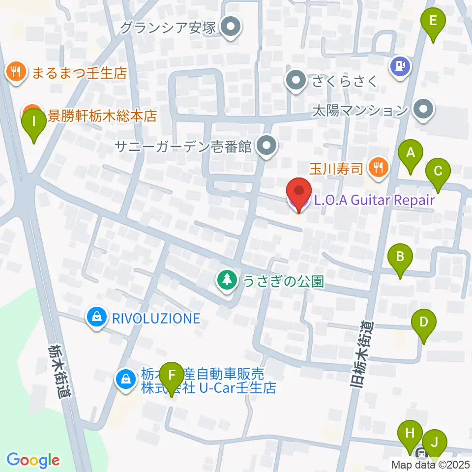 L.O.A Guitar Repair周辺の駐車場・コインパーキング一覧地図