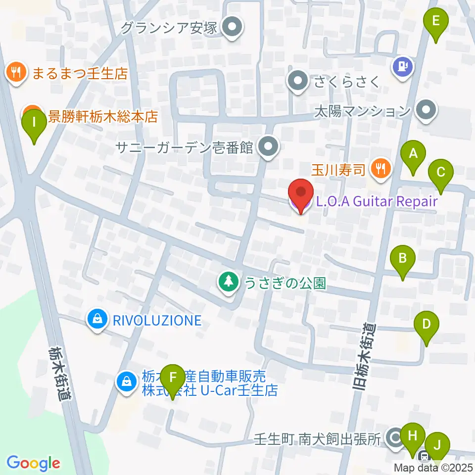 L.O.A Guitar Repair周辺の駐車場・コインパーキング一覧地図
