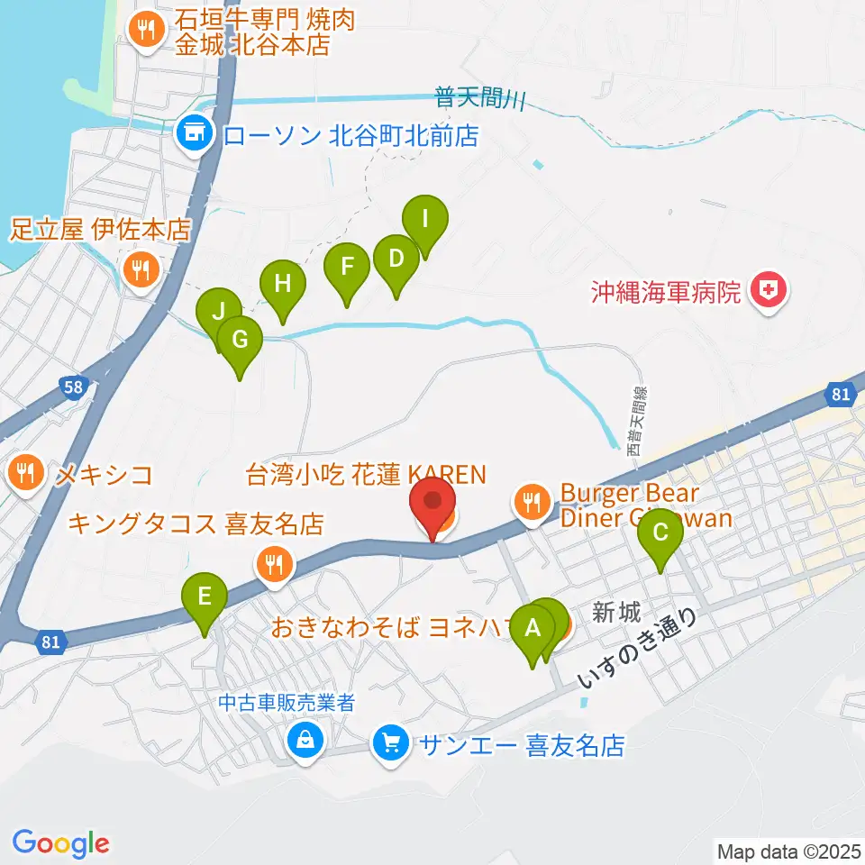 FMぎのわん周辺の駐車場・コインパーキング一覧地図