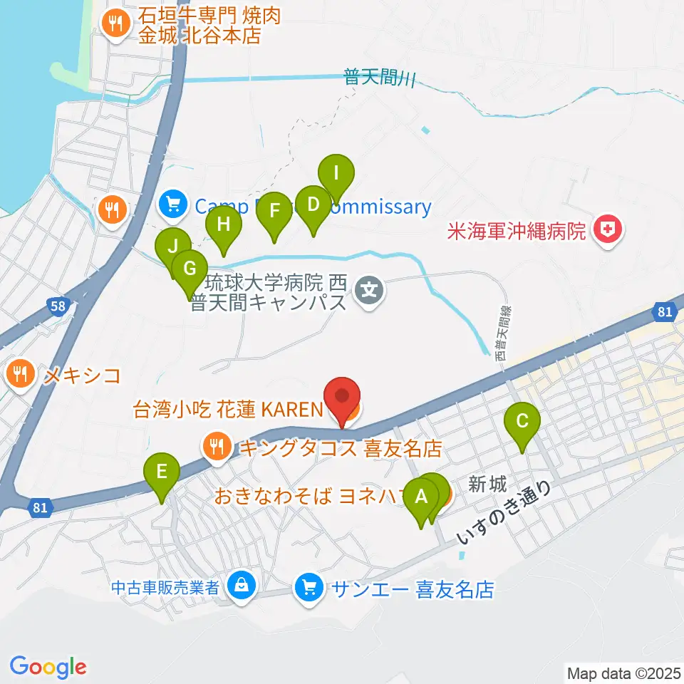 FMぎのわん周辺の駐車場・コインパーキング一覧地図