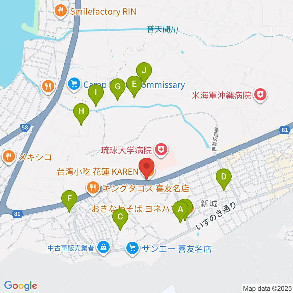 FMぎのわん周辺の駐車場・コインパーキング一覧地図