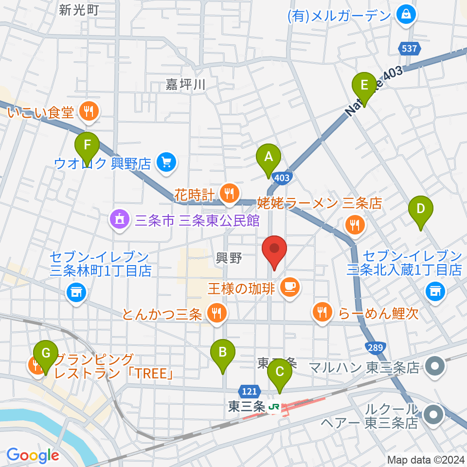 あぽろん三条店周辺の駐車場・コインパーキング一覧地図