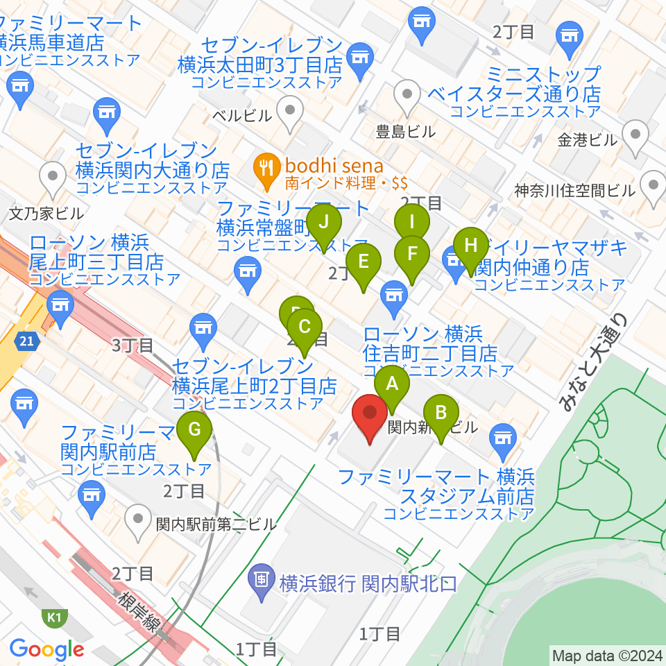 関内BarBarBar周辺の駐車場・コインパーキング一覧地図