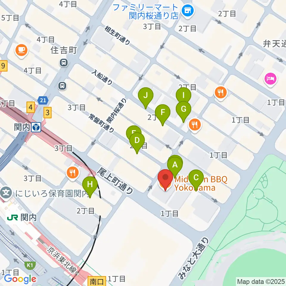 関内BarBarBar周辺の駐車場・コインパーキング一覧地図
