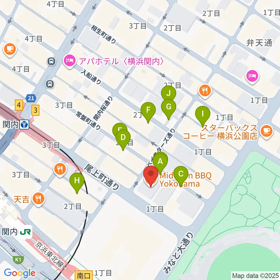 関内BarBarBar周辺の駐車場・コインパーキング一覧地図