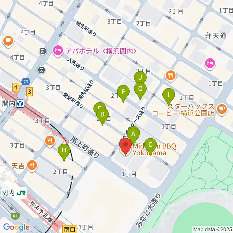 関内BarBarBar周辺の駐車場・コインパーキング一覧地図