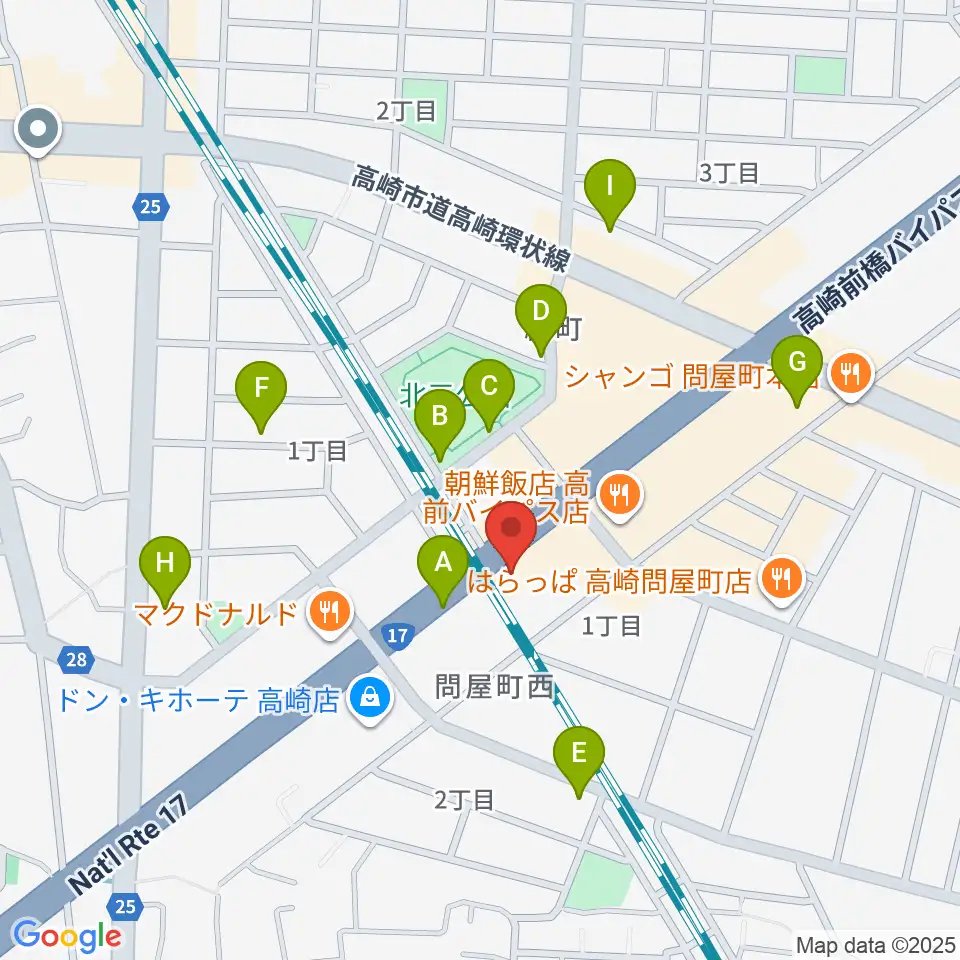 ピアノプラザ群馬 高崎本店周辺の駐車場・コインパーキング一覧地図