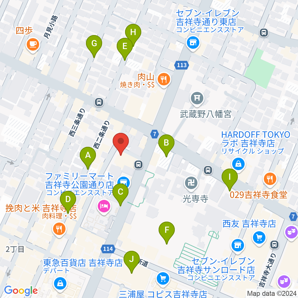 ピアノスタジオノア 吉祥寺店周辺の駐車場・コインパーキング一覧地図