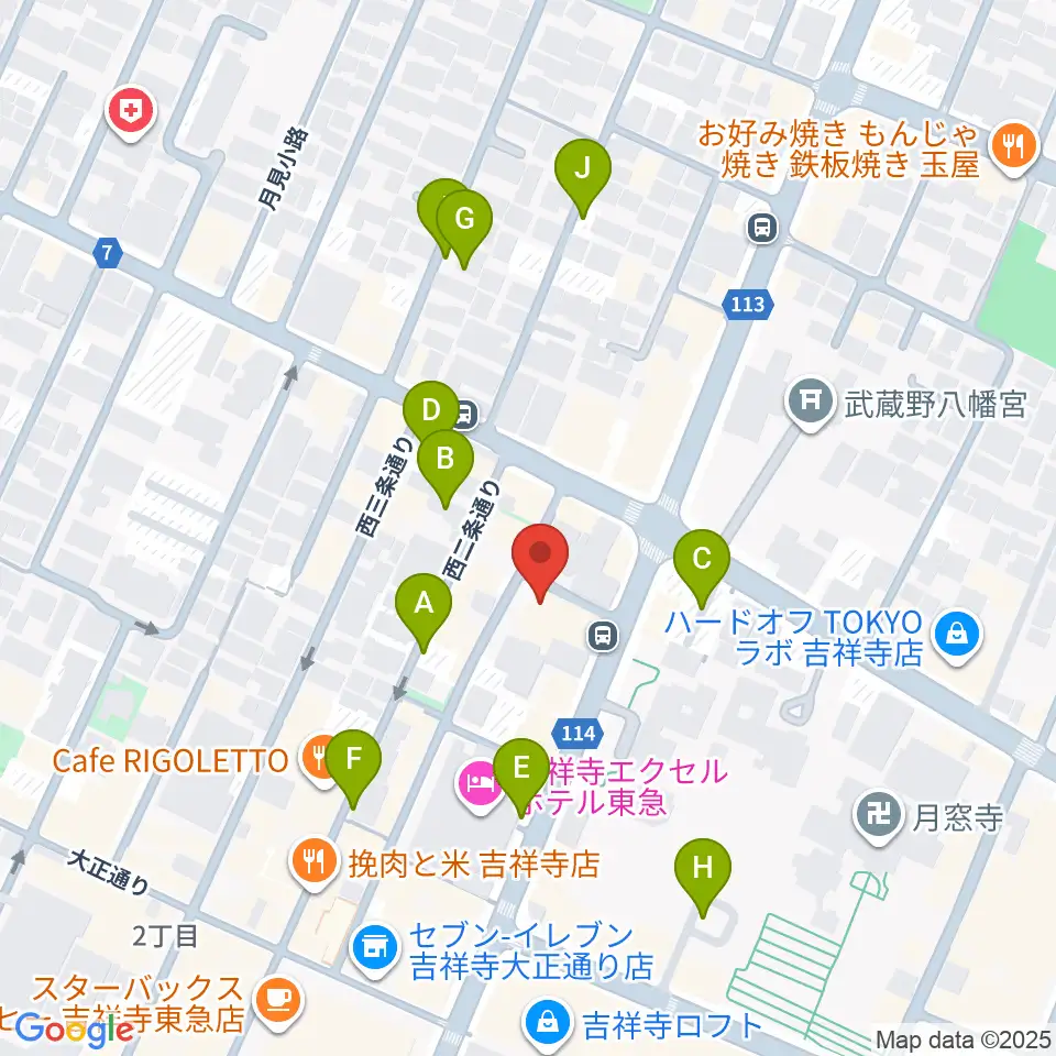 ピアノスタジオノア 吉祥寺店周辺の駐車場・コインパーキング一覧地図