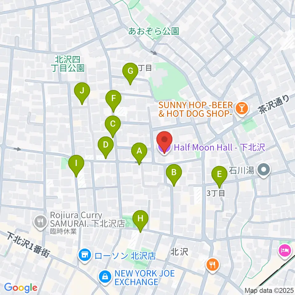 下北沢ハーフムーンホール周辺の駐車場・コインパーキング一覧地図