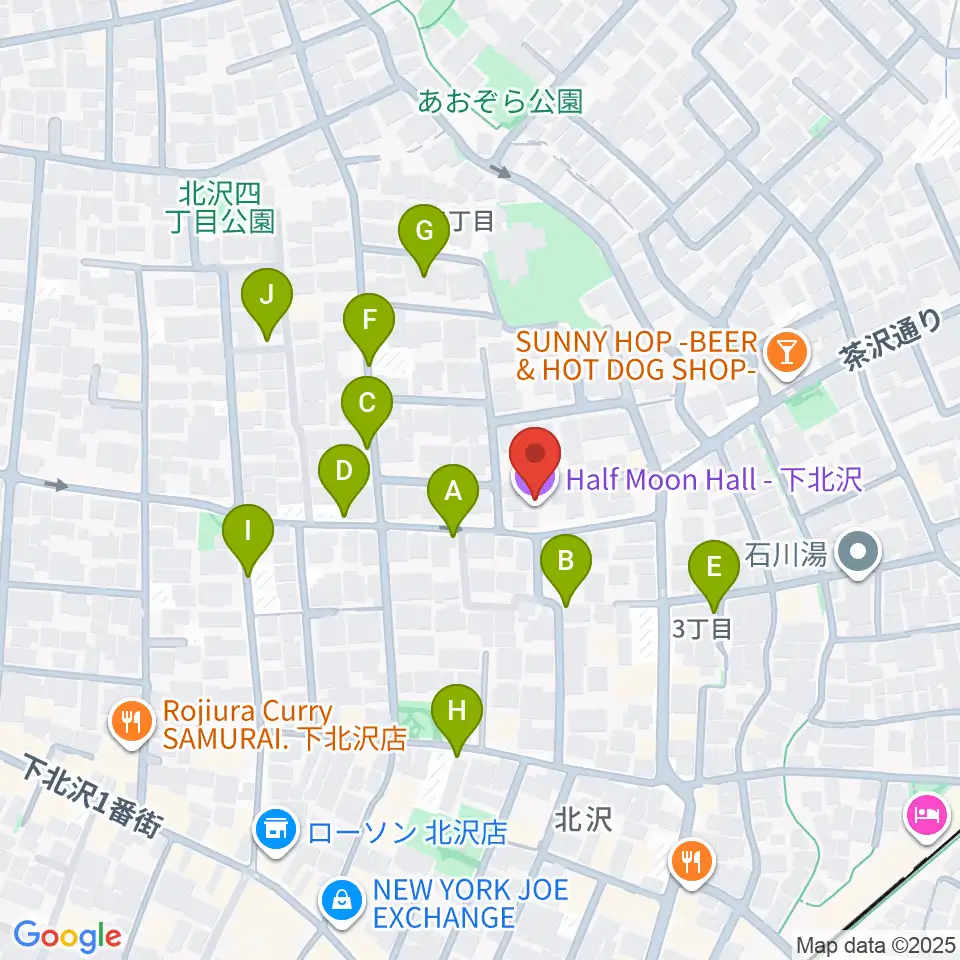 下北沢ハーフムーンホール周辺の駐車場・コインパーキング一覧地図