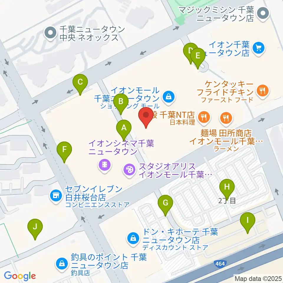 島村楽器 イオンモール千葉ニュータウン店周辺の駐車場・コインパーキング一覧地図