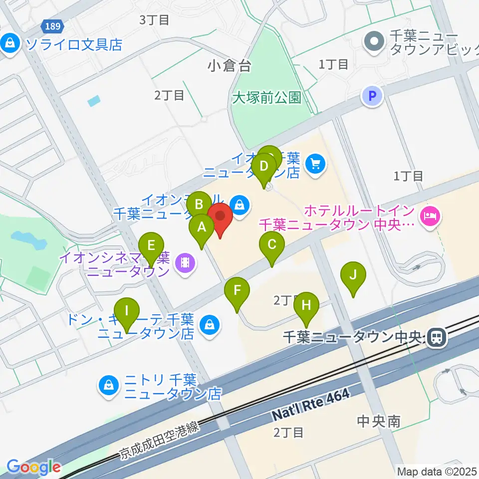 島村楽器 イオンモール千葉ニュータウン店周辺の駐車場・コインパーキング一覧地図