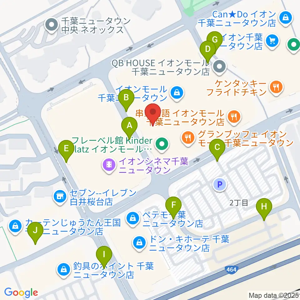 島村楽器 イオンモール千葉ニュータウン店周辺の駐車場・コインパーキング一覧地図