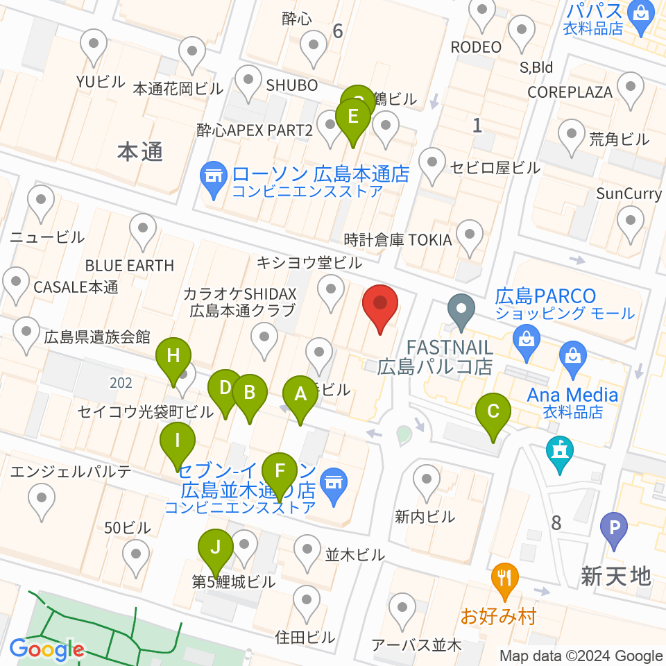 遠藤管楽器店周辺の駐車場・コインパーキング一覧地図