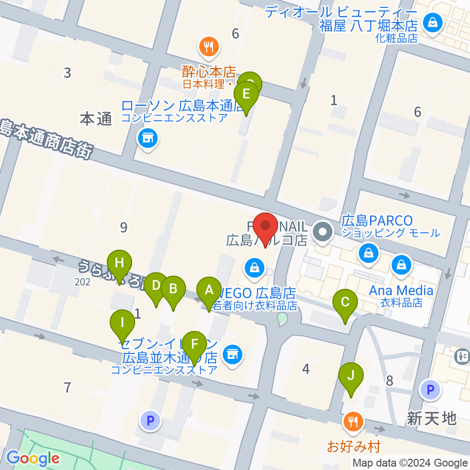 遠藤管楽器店周辺の駐車場・コインパーキング一覧地図