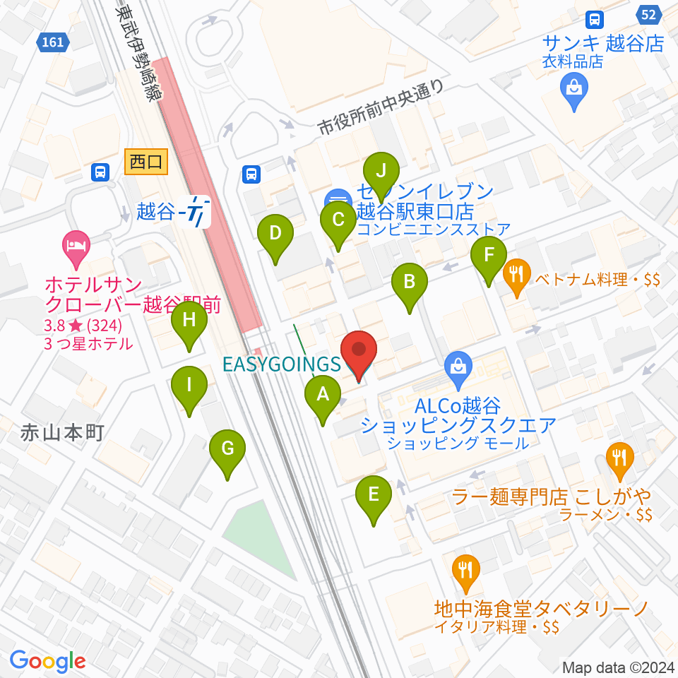 越谷イージーゴーイングス周辺の駐車場・コインパーキング一覧地図