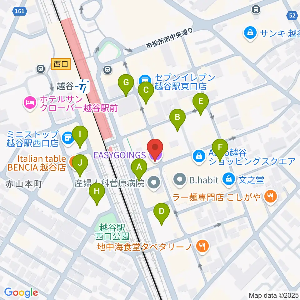越谷イージーゴーイングス周辺の駐車場・コインパーキング一覧地図