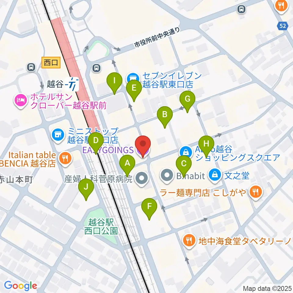 越谷イージーゴーイングス周辺の駐車場・コインパーキング一覧地図